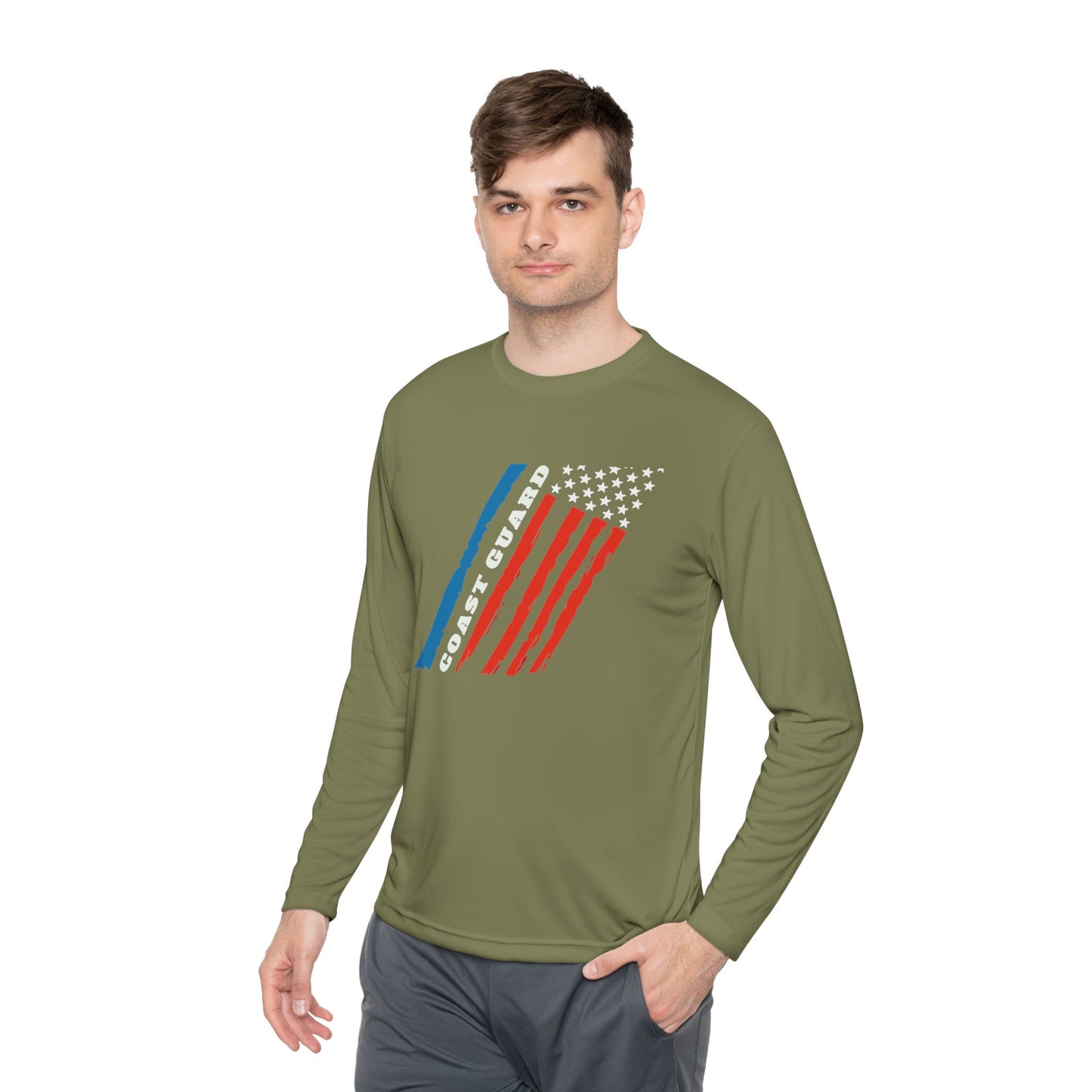 Coast Guard Stars and Stripes Adult Long Sleeve Tee
