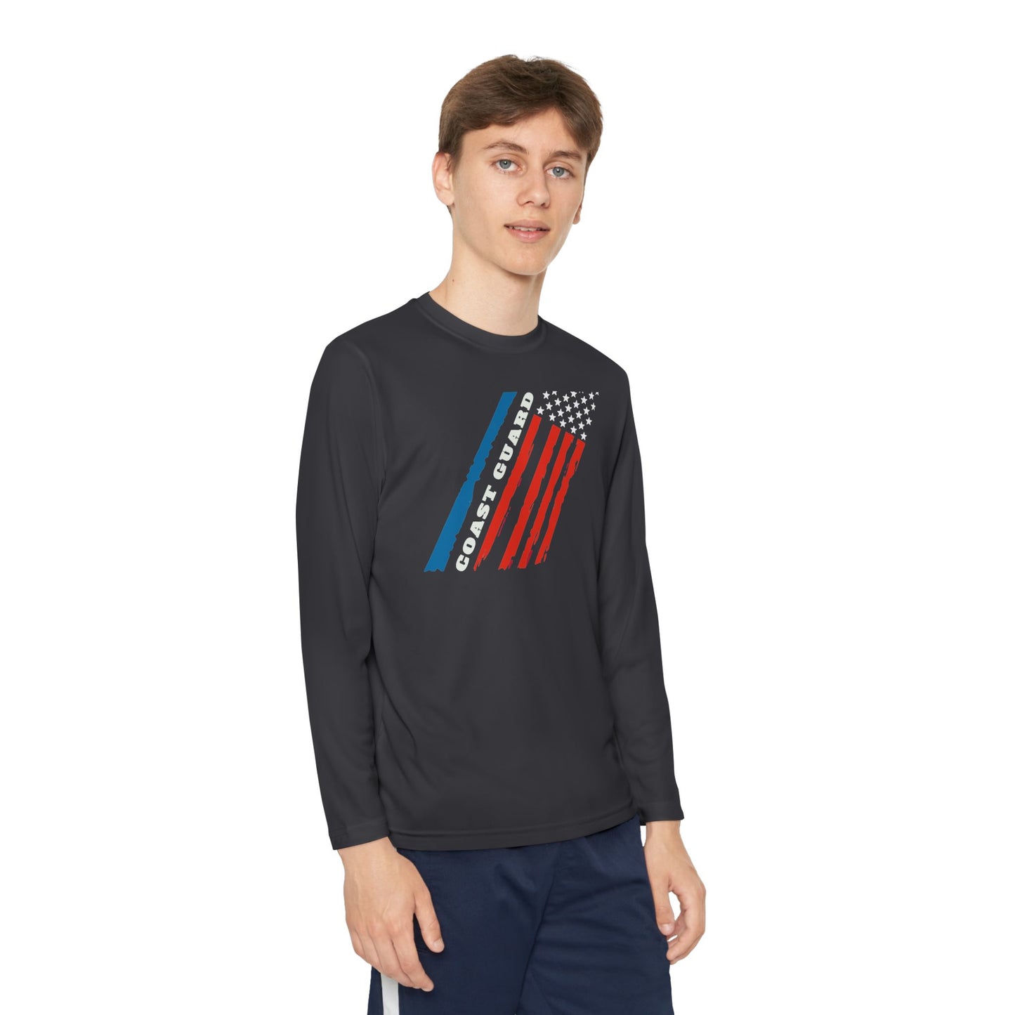Coast Guard Stars and Stripes Youth Long Sleeve Competitor Tee