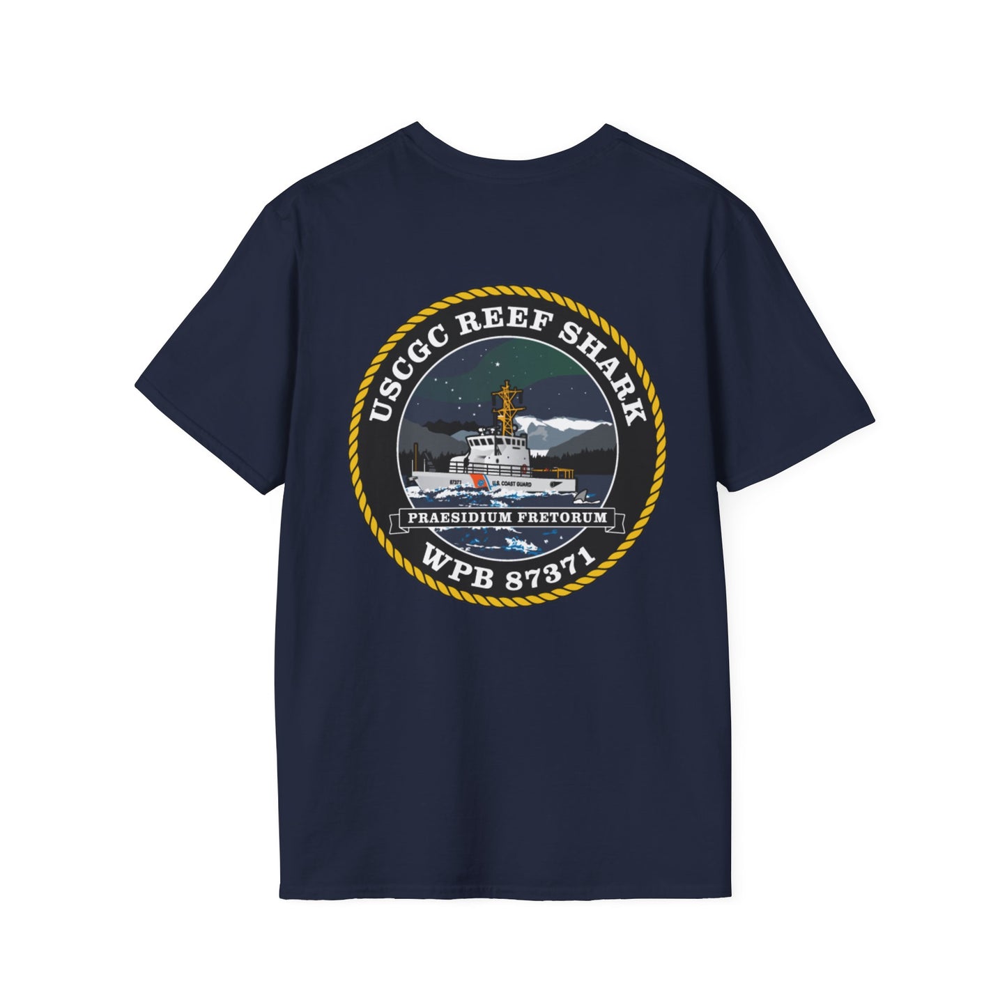 Crest Emblem Unisex Softstyle T-Shirt - USCG Reef Shark Graphic Tee