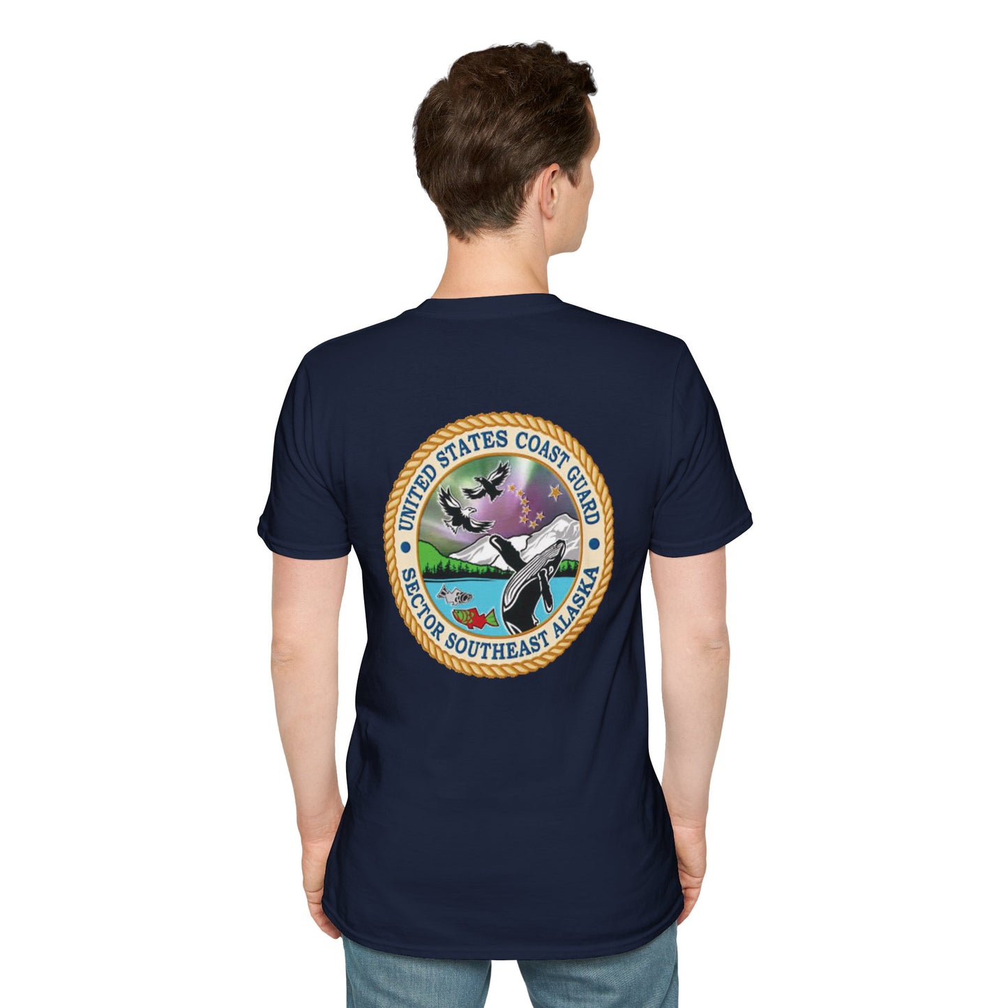 Sector SEAK Coast Guard Unisex Cotton T-Shirt – Back Emblem