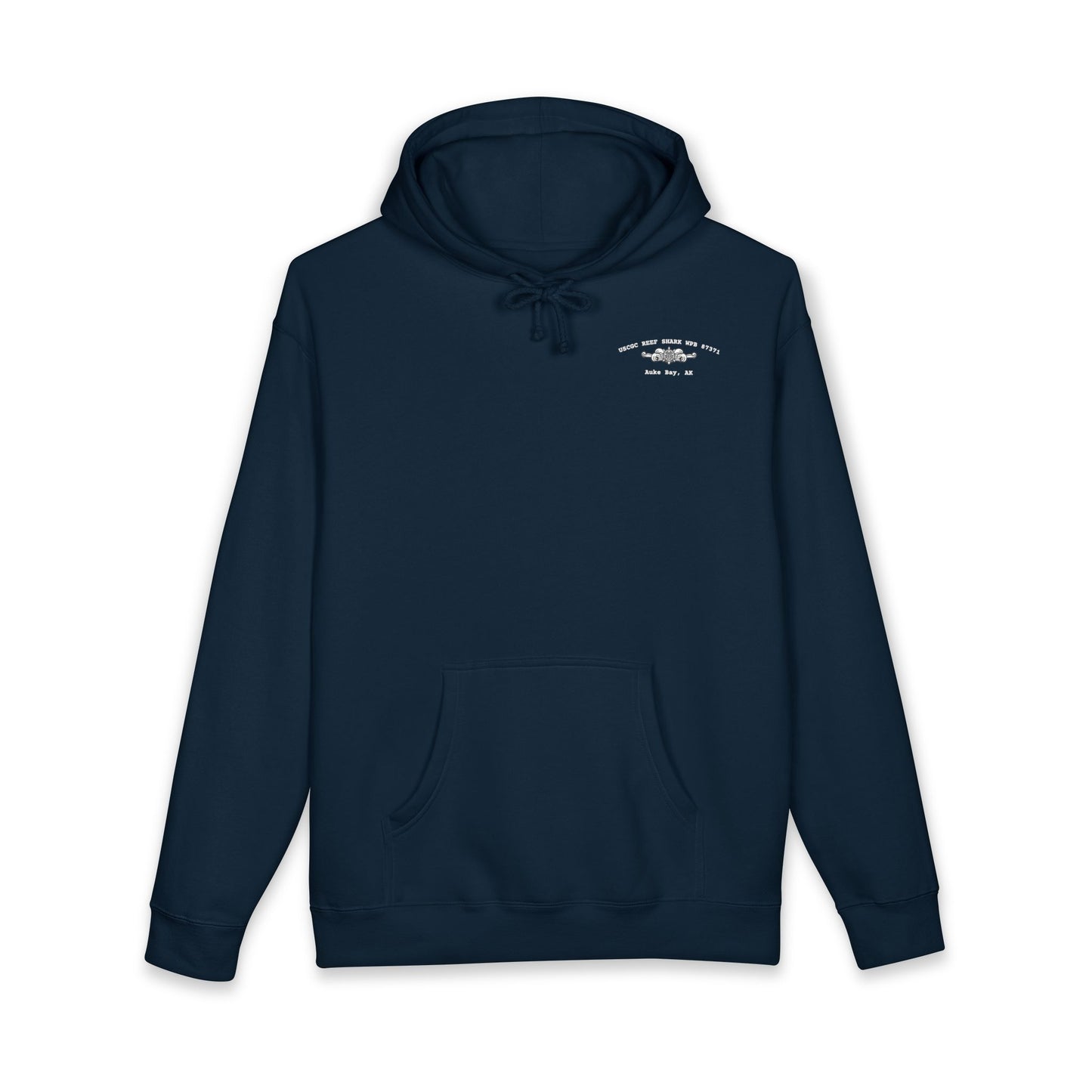 Crest Emblem Unisex Heavyweight Hoodie - USCG REEF SHARK