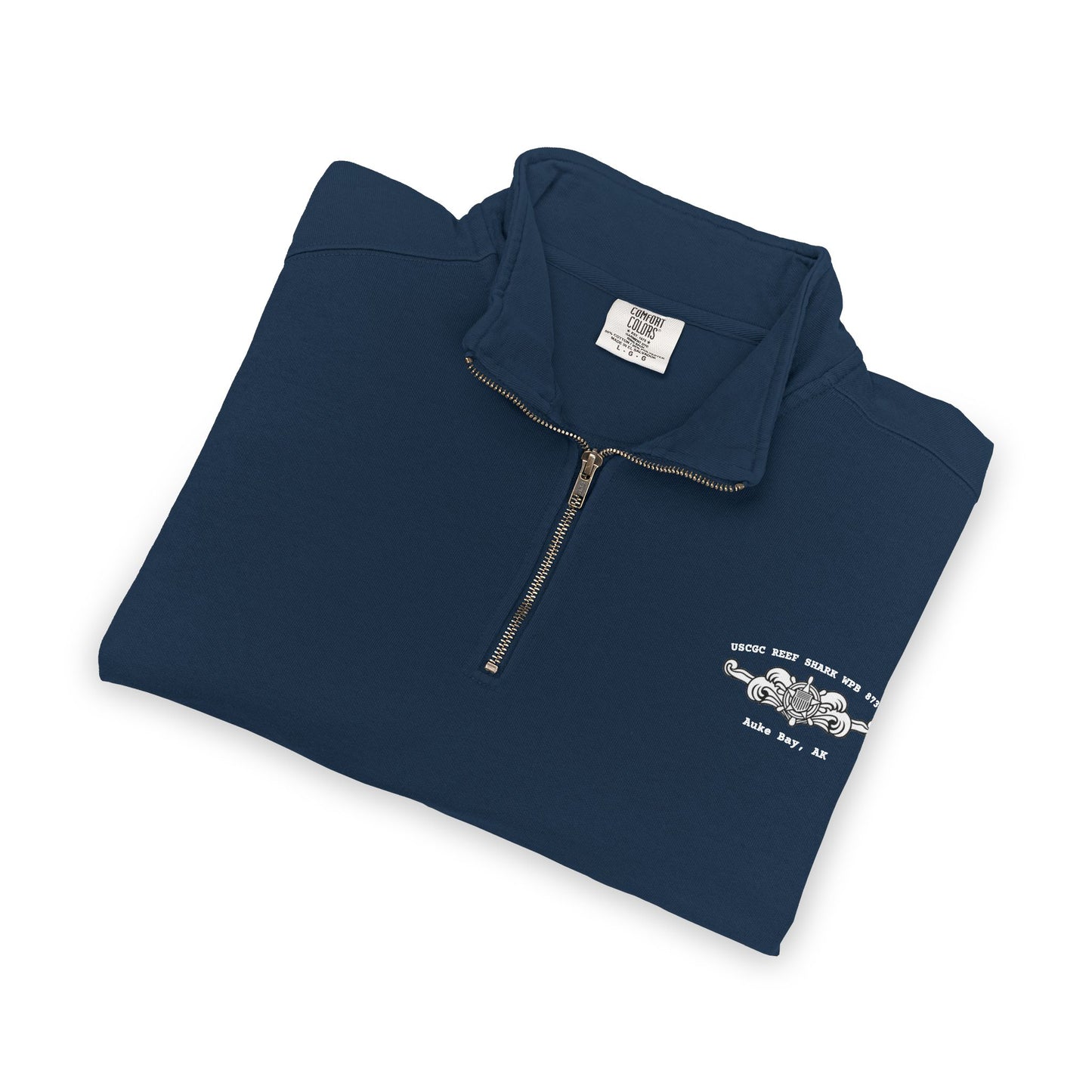 Crest Emblem Quarter-Zip Sweatshirt - USCGC Reef Shark