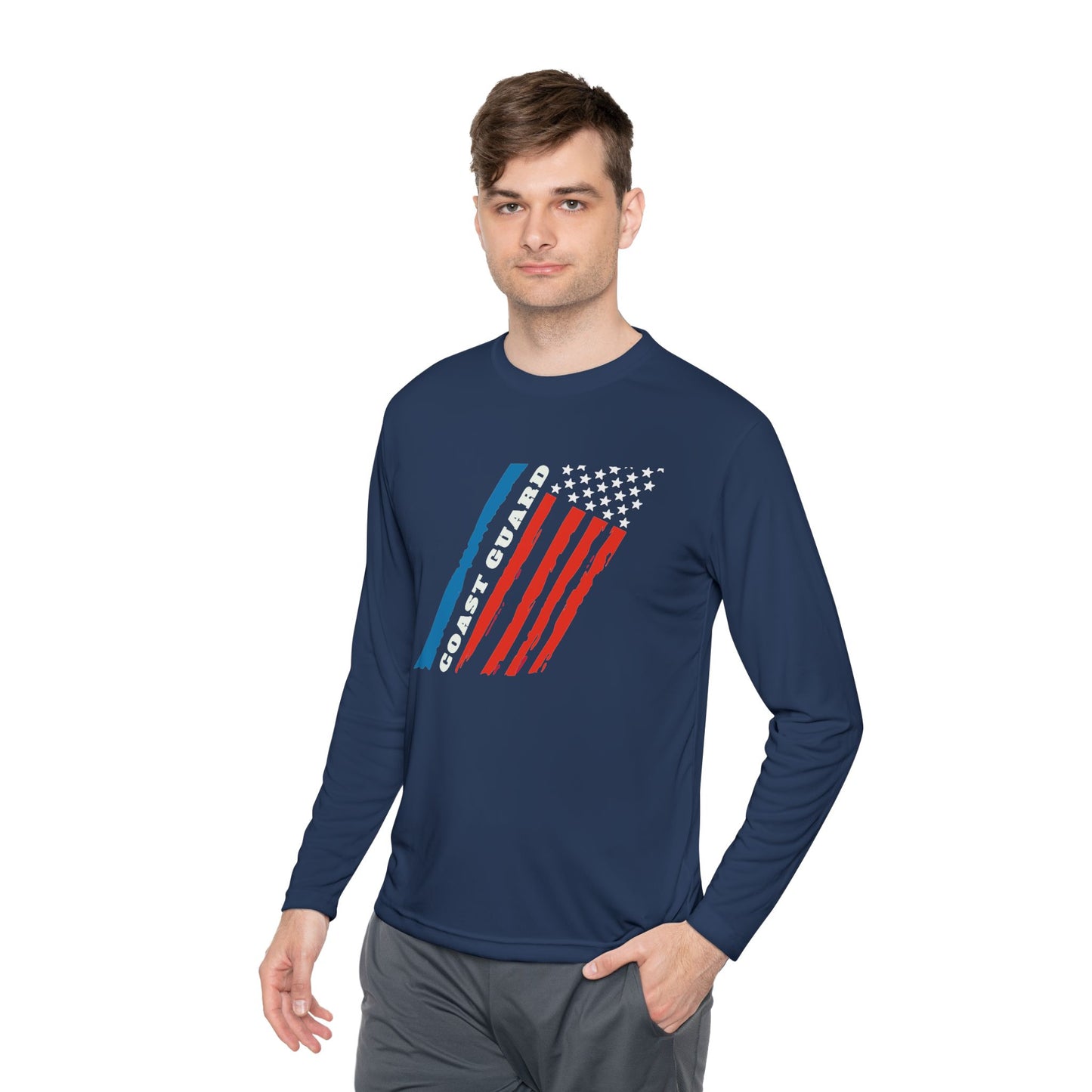Coast Guard Stars and Stripes Adult Long Sleeve Tee