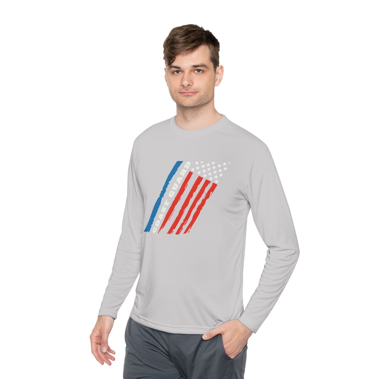 Coast Guard Stars and Stripes Adult Long Sleeve Tee