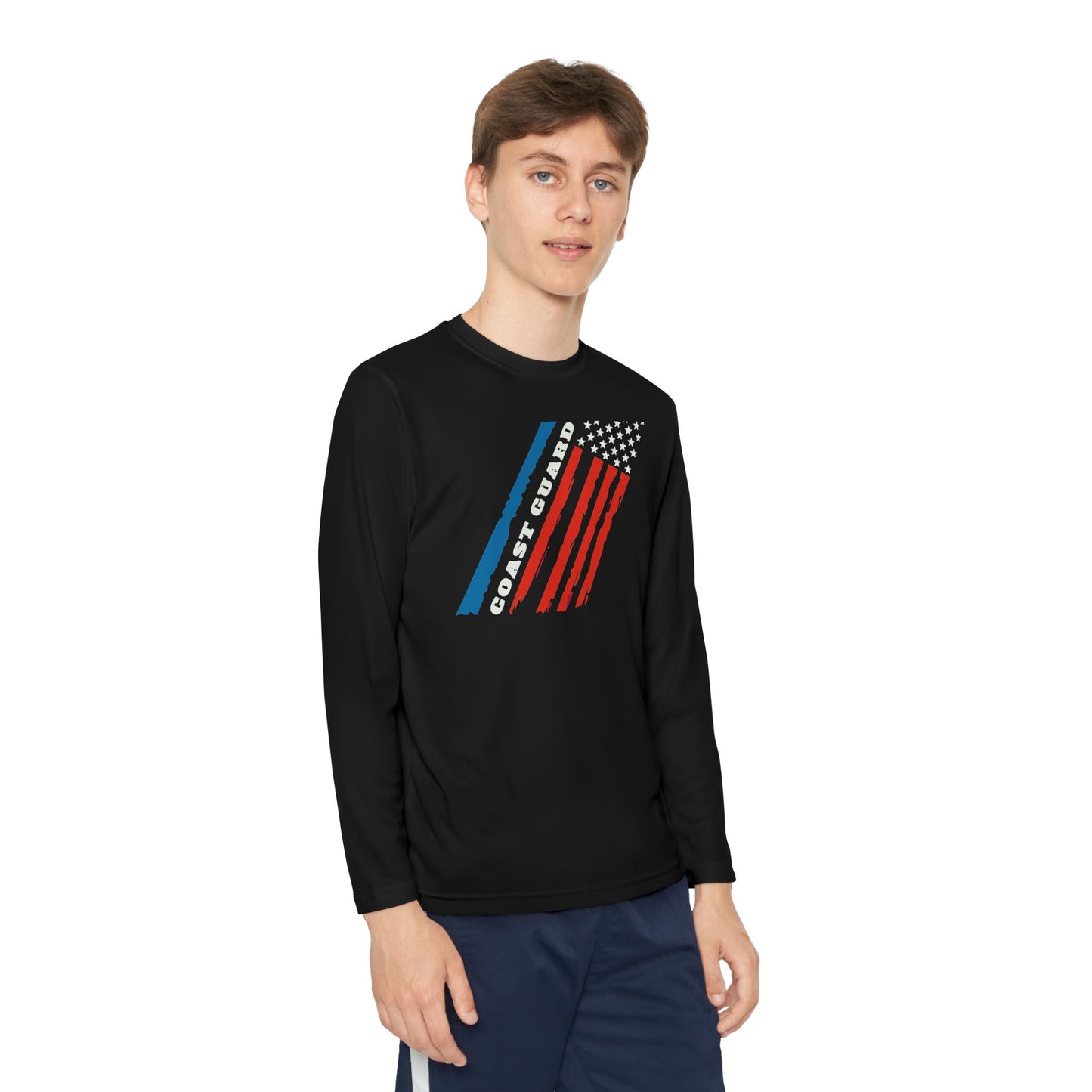 Coast Guard Stars and Stripes Youth Long Sleeve Competitor Tee