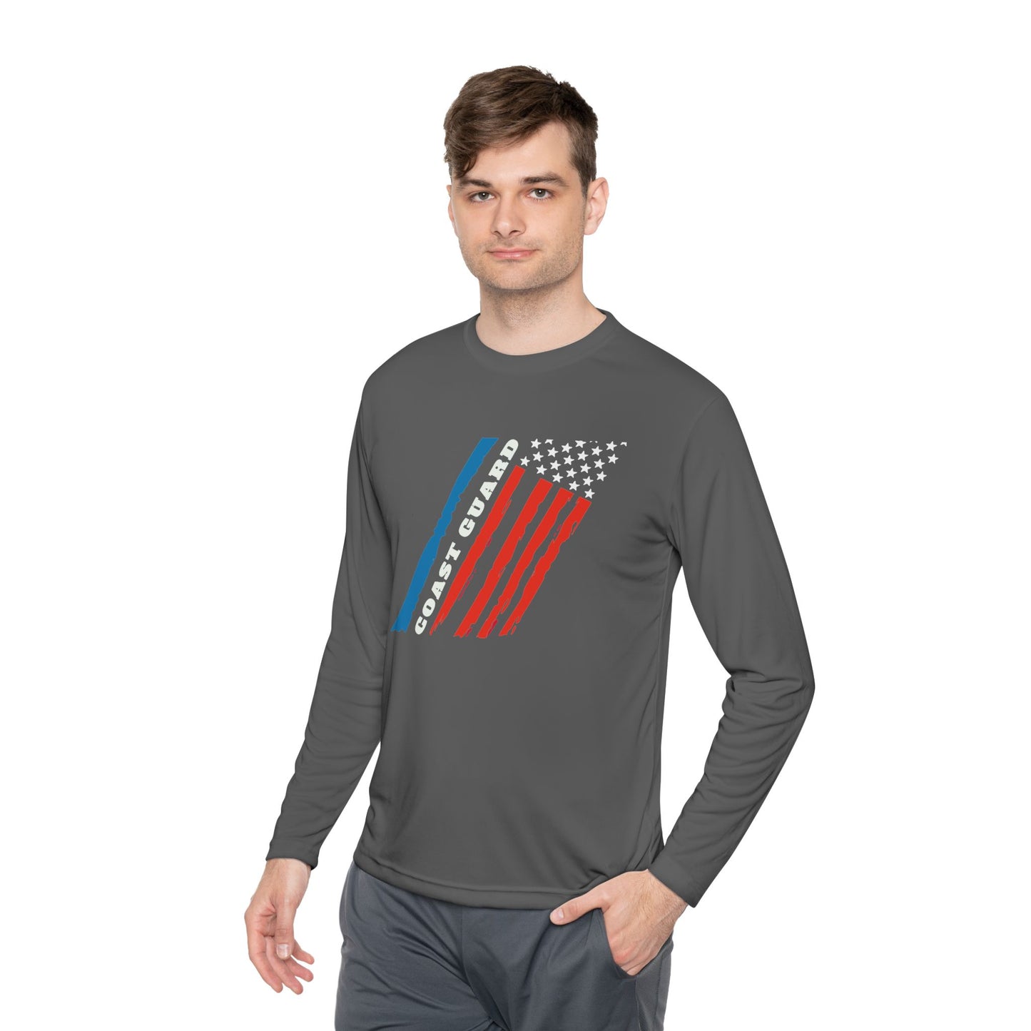 Coast Guard Stars and Stripes Adult Long Sleeve Tee