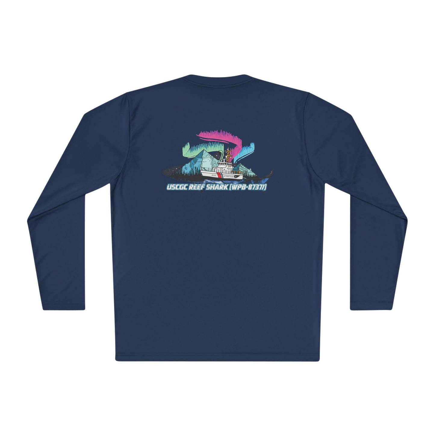 Unisex Lightweight Performance Moisture Wicking Long Sleeve Tee - USCG Reef Shark Graphic Tee