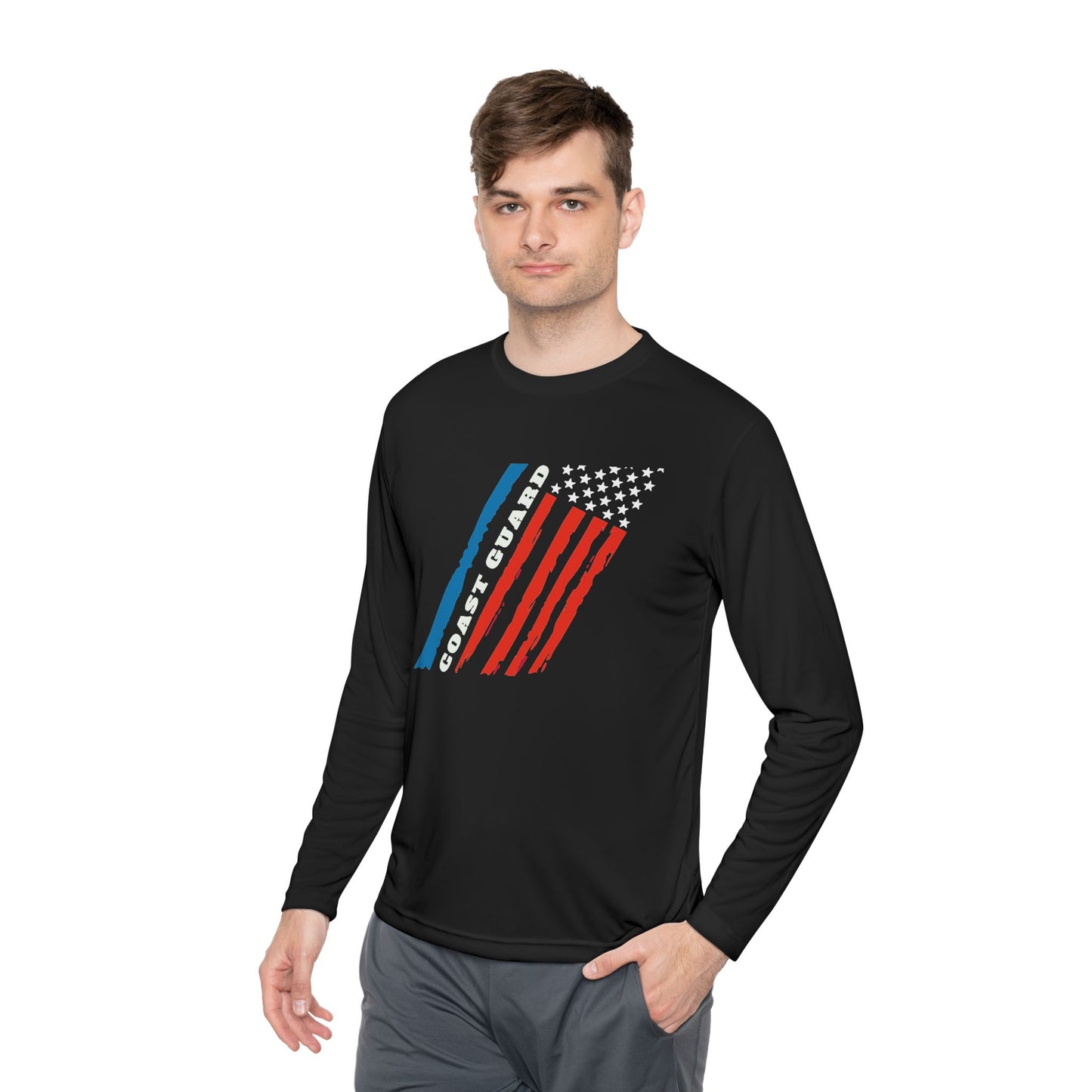 Coast Guard Stars and Stripes Adult Long Sleeve Tee