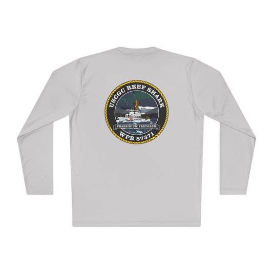 Crest Unisex Lightweight Performance Moisture Wicking Long Sleeve Tee - USCG Reef Shark Graphic Tee