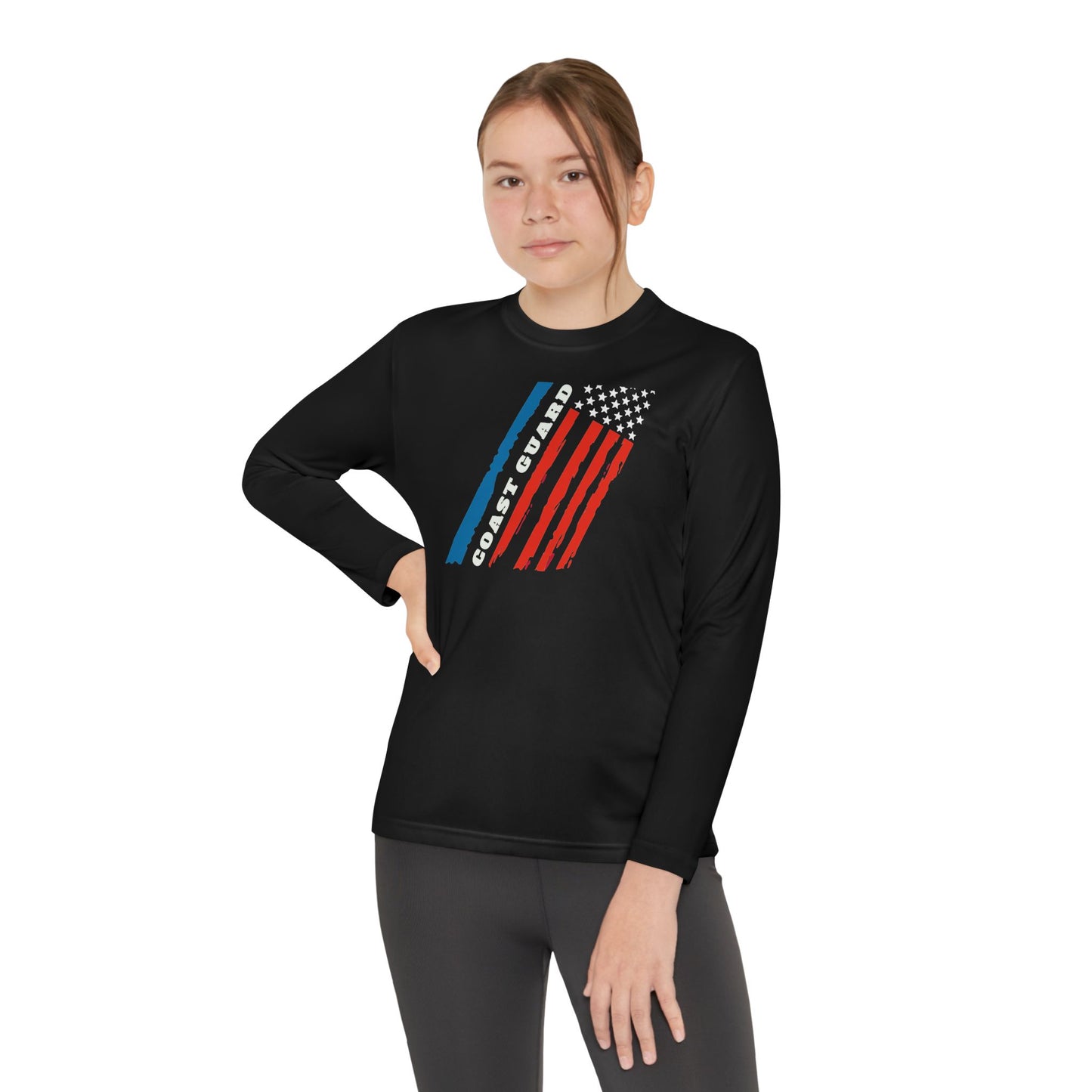 Coast Guard Stars and Stripes Youth Long Sleeve Competitor Tee