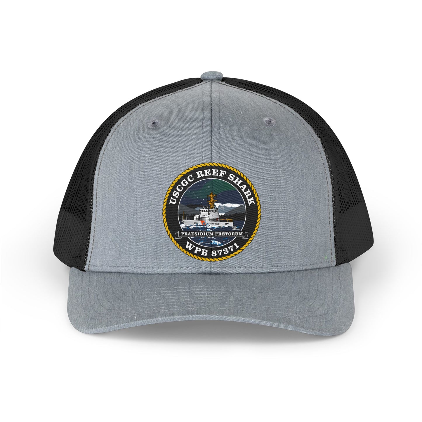 Crest Emblem Retro Trucker Hat USCG - REEF SHARK