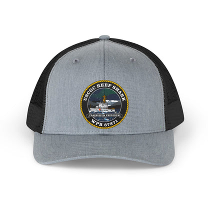 Crest Emblem Retro Trucker Hat USCG - REEF SHARK