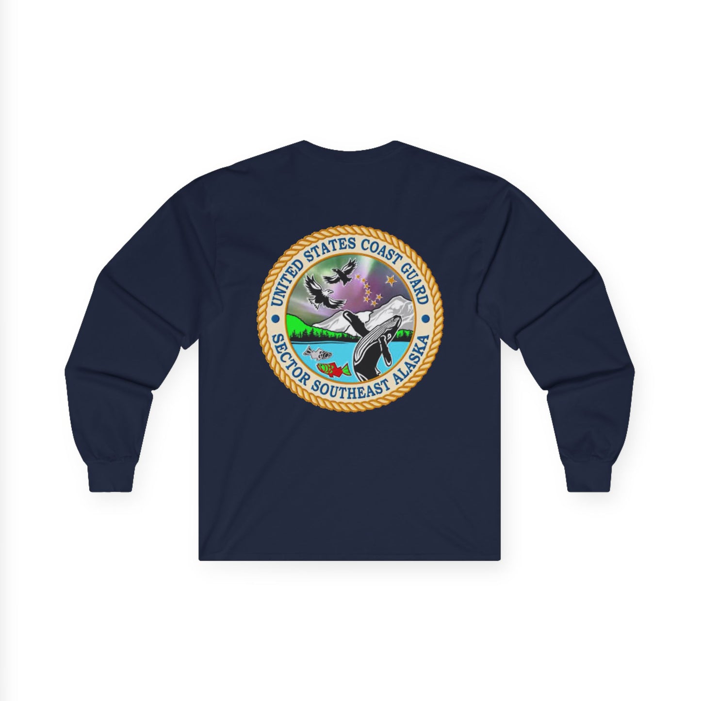 Sector SEAK Coast Guard Unisex Long Sleeve Tee – Front Logo + Back Emblem