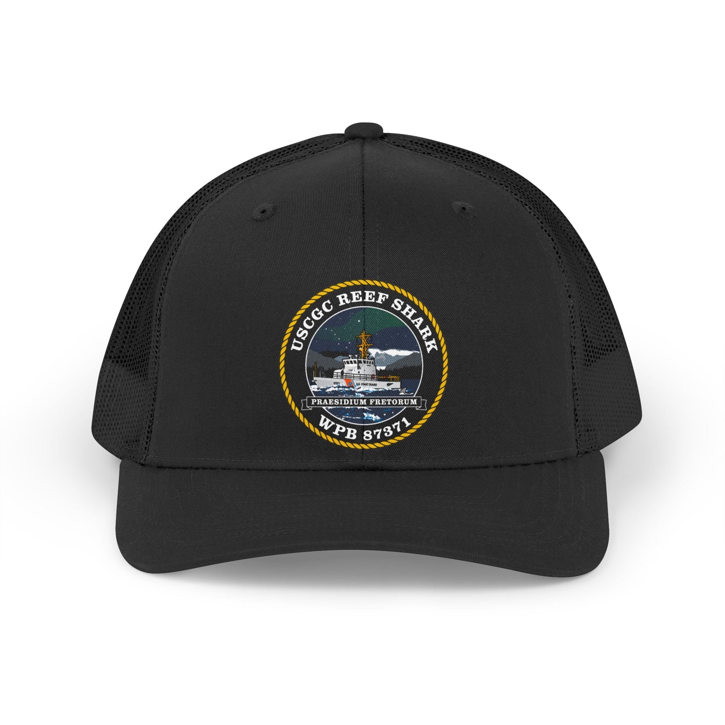 Crest Emblem Retro Trucker Hat USCG - REEF SHARK