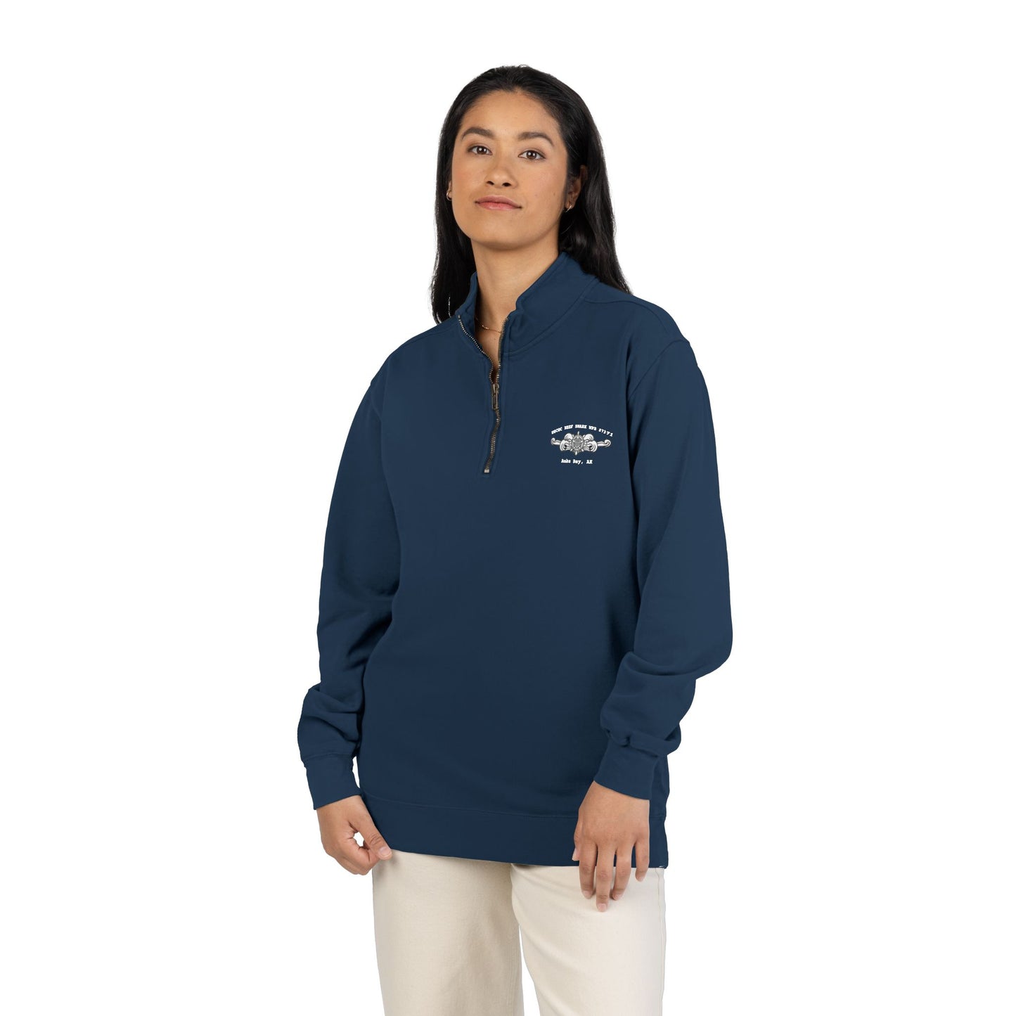 Crest Emblem Quarter-Zip Sweatshirt - USCGC Reef Shark