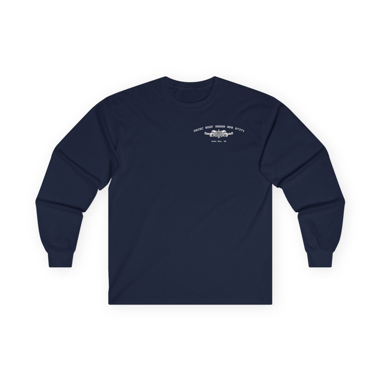 Crest Emblem Unisex Ultra Cotton Long Sleeve Tee - USCG Reef Shark