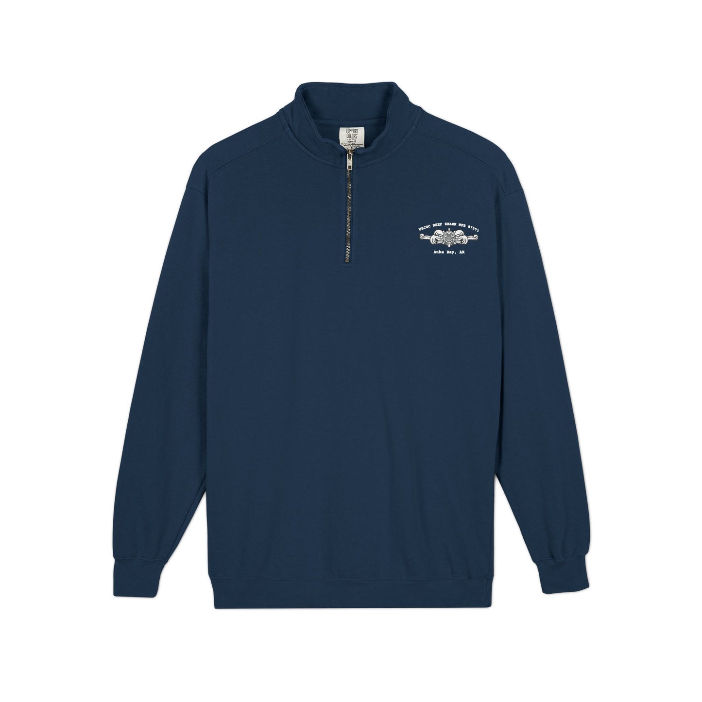 Crest Emblem Quarter-Zip Sweatshirt - USCGC Reef Shark