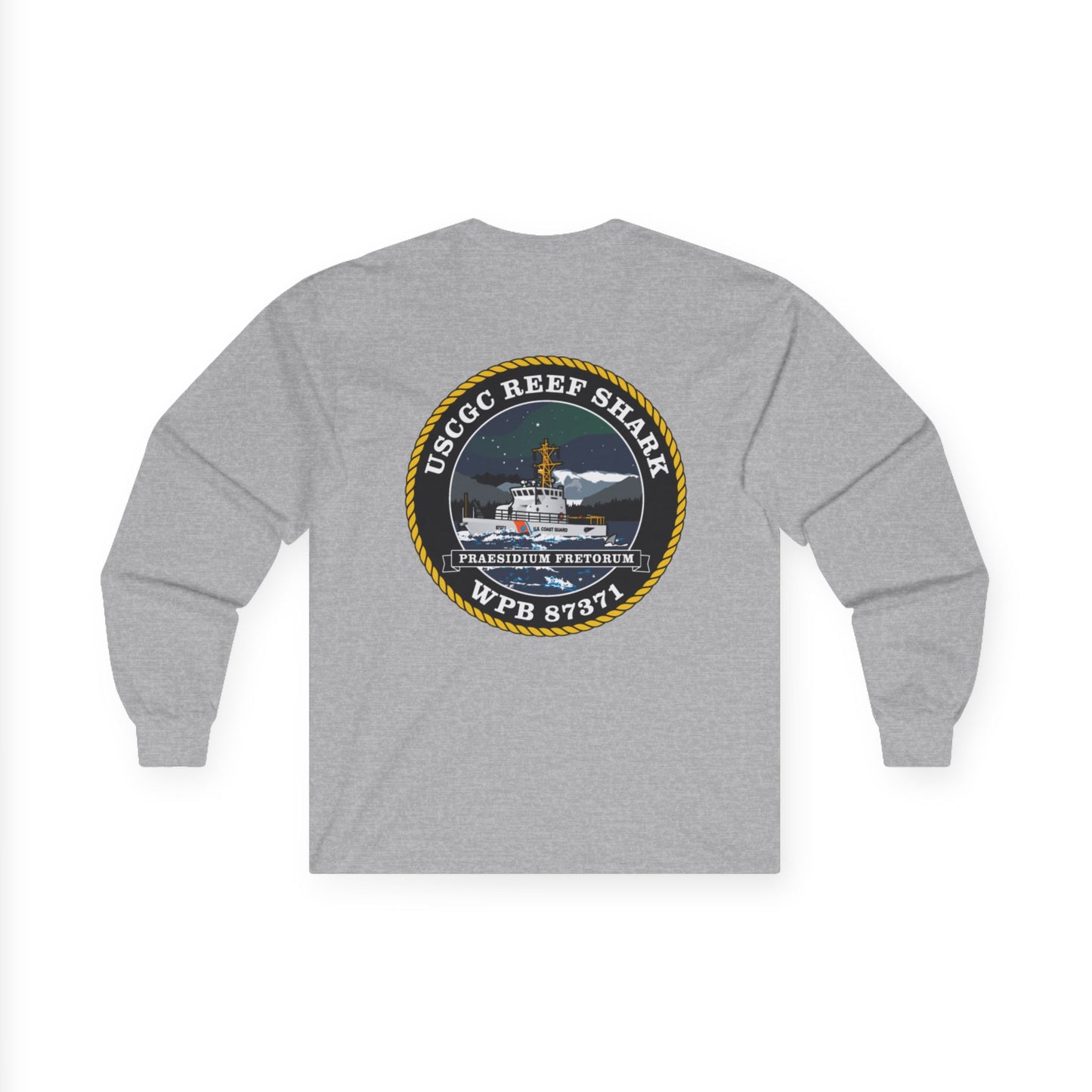 Crest Emblem Unisex Ultra Cotton Long Sleeve Tee - USCG Reef Shark