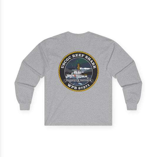 Crest Emblem Unisex Ultra Cotton Long Sleeve Tee - USCG Reef Shark