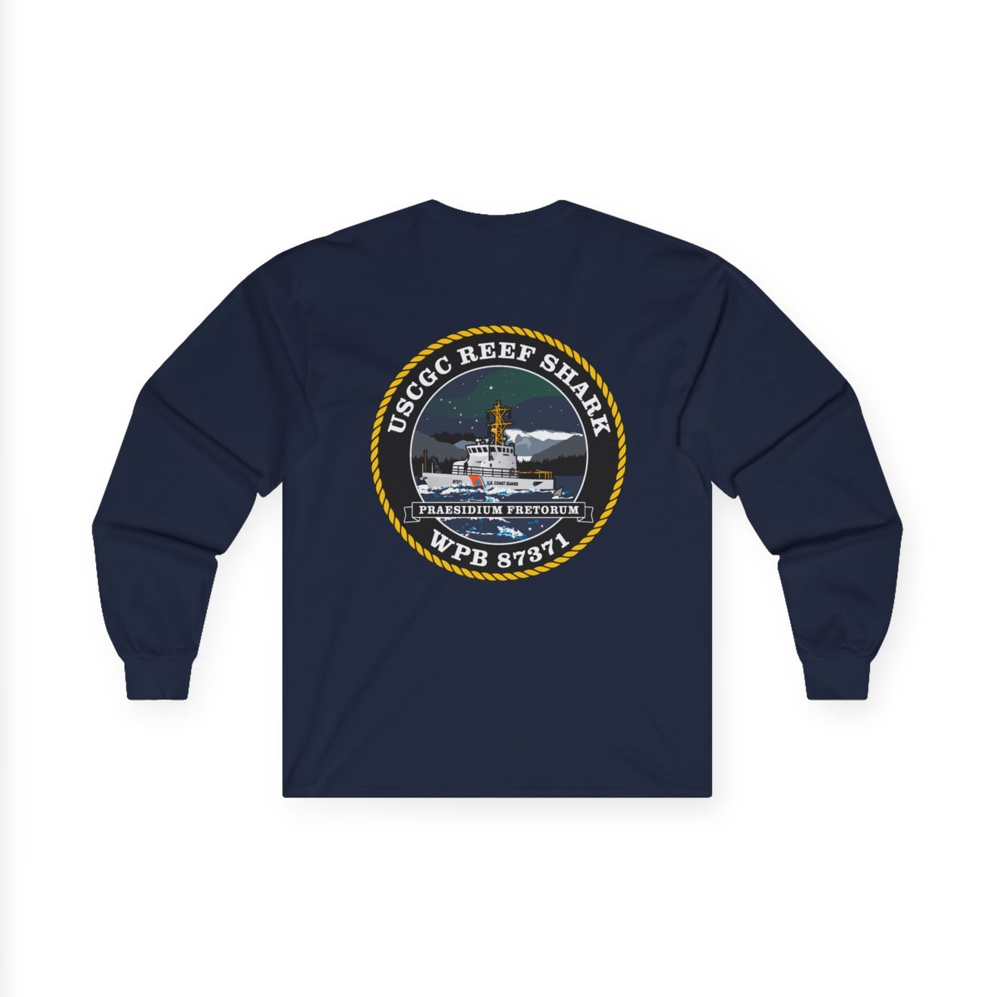 Crest Emblem Unisex Ultra Cotton Long Sleeve Tee - USCG Reef Shark