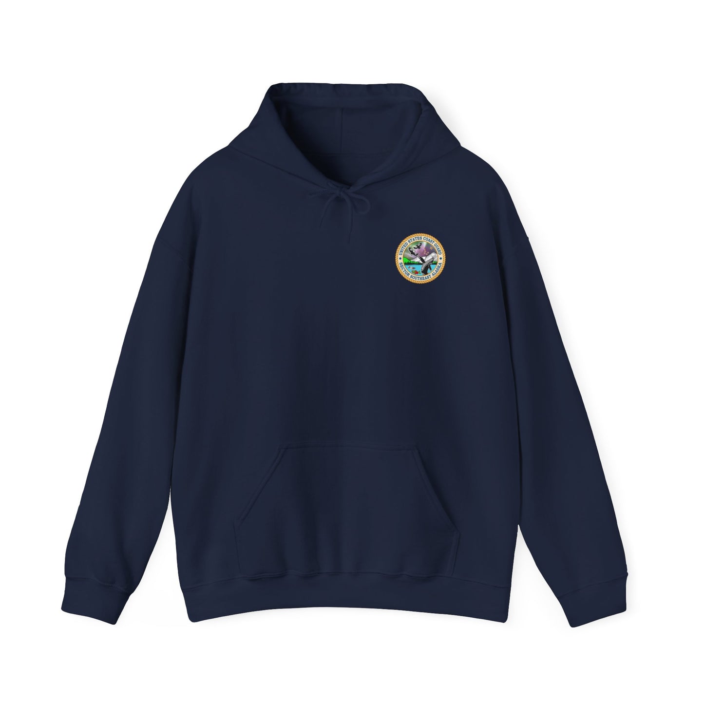 Sector SEAK Coast Guard Unisex Heavy Blend Hoodie – Front Emblem + Back Emblem
