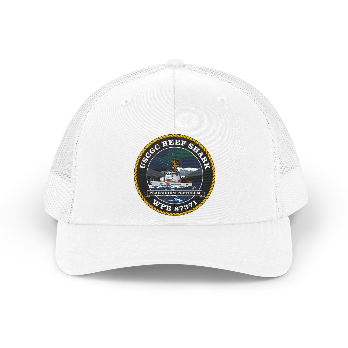 Crest Emblem Retro Trucker Hat USCG - REEF SHARK