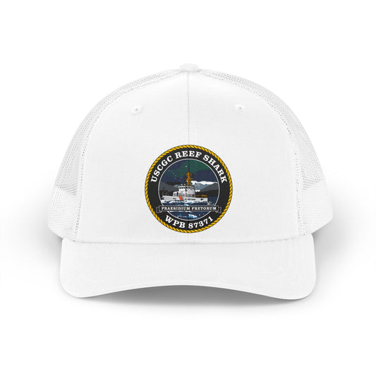 Crest Emblem Retro Trucker Hat USCG - REEF SHARK