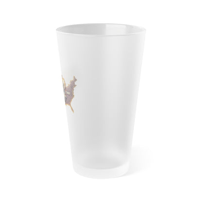 Frosted 16oz Pint Glass – Rustic SFLC ASSIST Emblem Beer Glass