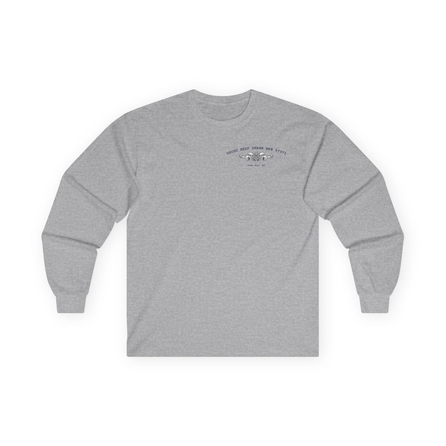 Crest Emblem Unisex Ultra Cotton Long Sleeve Tee - USCG Reef Shark