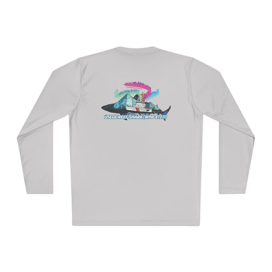 Unisex Lightweight Performance Moisture Wicking Long Sleeve Tee - USCG Reef Shark Graphic Tee