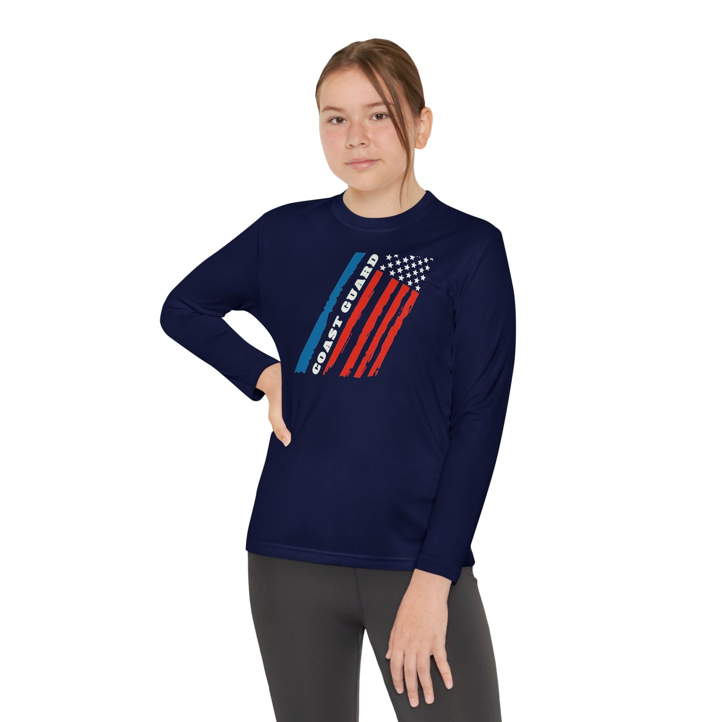 Coast Guard Stars and Stripes Youth Long Sleeve Competitor Tee
