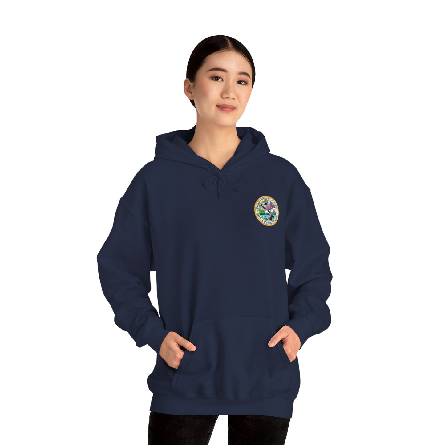 Sector SEAK Coast Guard Unisex Heavy Blend Hoodie – Front Emblem + Back Emblem